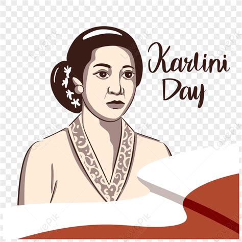 Hand Drawn Kartini Day Illustration Inspiration Strong Girl Celebration