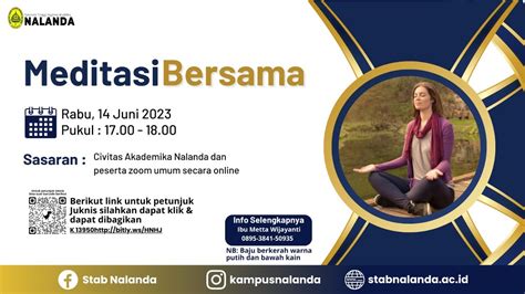 Meditasi Bersama Stab Nalanda Youtube