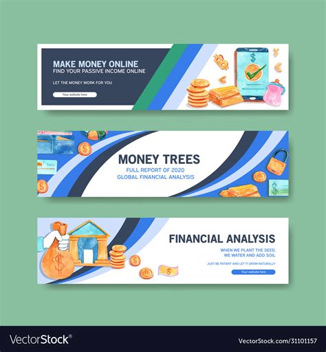 Finance Banner Design Royalty Free Vector Image