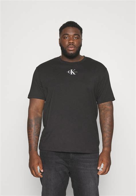 Calvin Klein Jeans Plus Monologo Tee T Shirt Basic Blackzwart Zalandonl