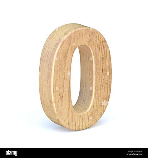 Rounded Wooden Font Number Zero D Render Illustration Isolated On