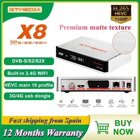 GTMEDIA X8 Satellite Receiver DVB S2 S2X H 265 Built In 2 4G Wifi