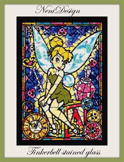 Tinkerbell Stained Glass Cross Stitch Pattern Diy Princess Diy Etsy