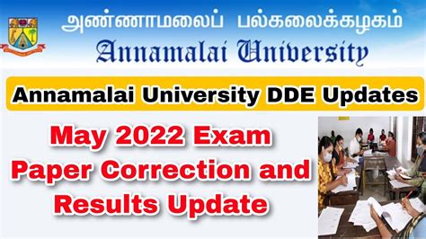 Annamalai University Dde May Exam Paper Correction And Results