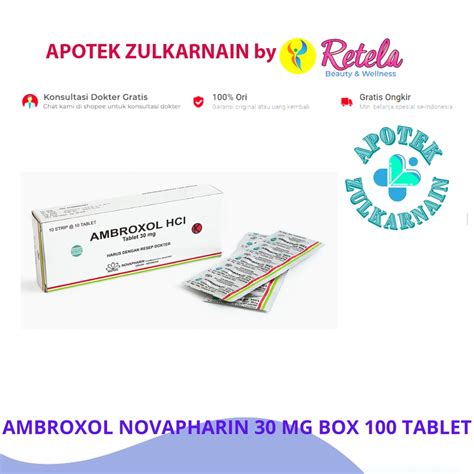 Jual AMBROXOL NOVAPHARIN 30 MG BOX 100 TABLET Shopee Indonesia