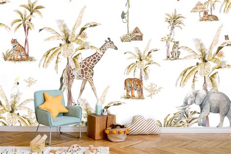 Papier Peint Jungle Sauvage Pour Enfant Babywall