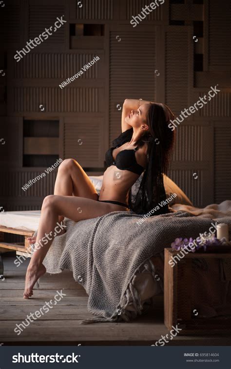 Sexy Brunette Woman Posing Elegant Lingerie Stock Photo Shutterstock