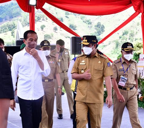 Plt Gubernur Sulsel Dampingi Jokowi Resmikan Bendungan Karalloe Di Gowa