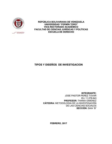 Tipos Y Diseños De Investigación Pdf