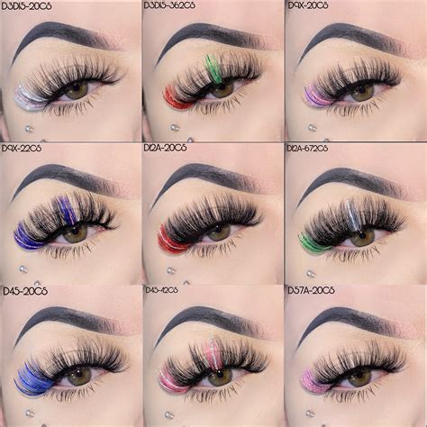 Wholesale Faux Mink Strip 15mm 25 Mm Mink Lashes With Color And Glitter