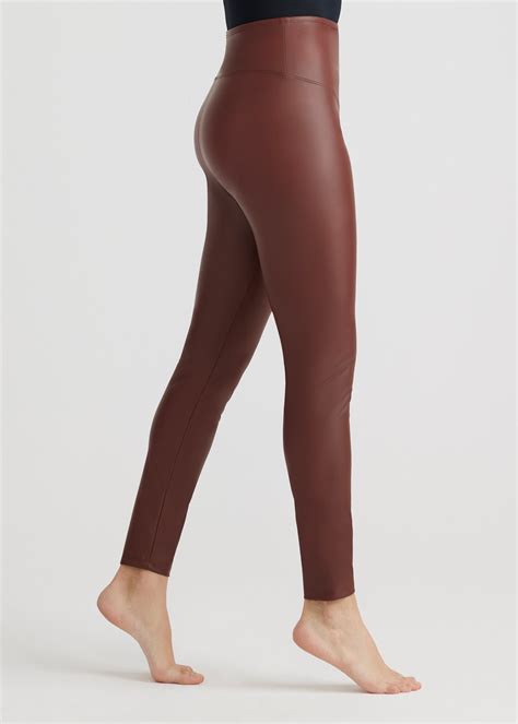 Womens Faux Leather Shaping Legging In Java Yummie