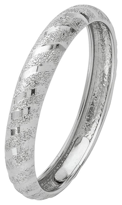 Revere 9ct White Gold Diamond Cut And Satin Wedding Ring L Reviews