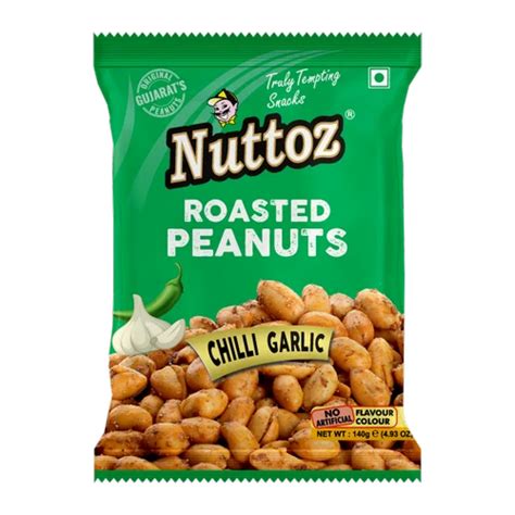 Nuttoz Roated Peanuts Chilli Garlic 140 GM At Rs 70 Pack Roasted