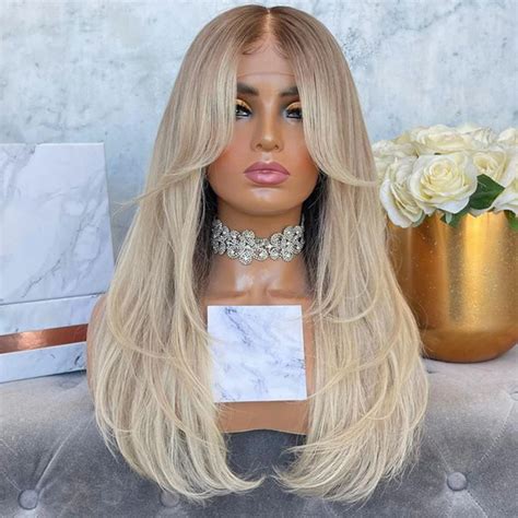 Ombre Blonde Synthetic Lace Front Wigs Womens Wigs Natural Hair 613