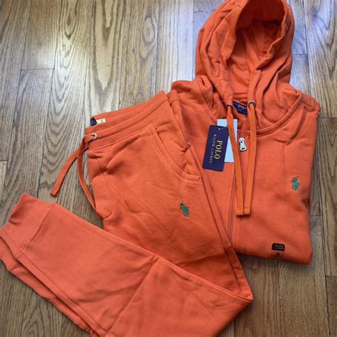Polo Ralph Lauren Orange And Green Polo Tracksuit Depop
