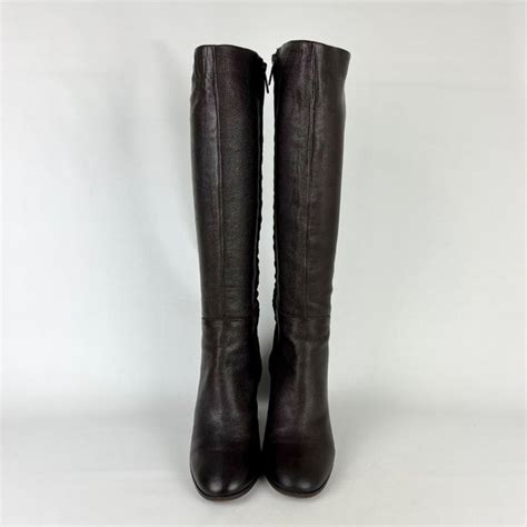 Kenneth Cole Shoes Kenneth Cole Justin Womens Brown Leather Knee High Boots Block Heel Size