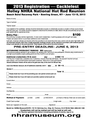 Fillable Online Registration Cacklefest Holley Nhra National Hot