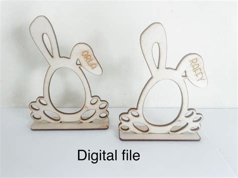 Easter Bunny Egg Holder Laser Cut Svg File Glowforge Egg Holder Stand