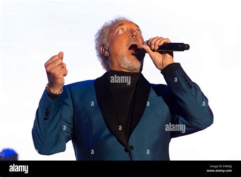 Welsh Singer Tom Jones On Stage At Chepstow Racecourse Stock Photo Alamy