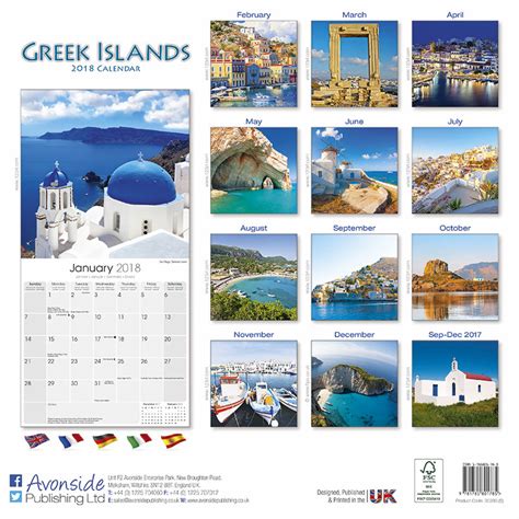 Greek Islands Seinäkalenterit 2018 Osta Europosters