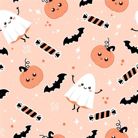 Kawaii Halloween Pattern Wallpapers - Wallpaper Cave