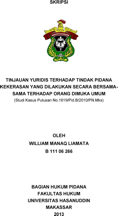 Judul Skripsi Tinjauan Yuridis Satu Trik