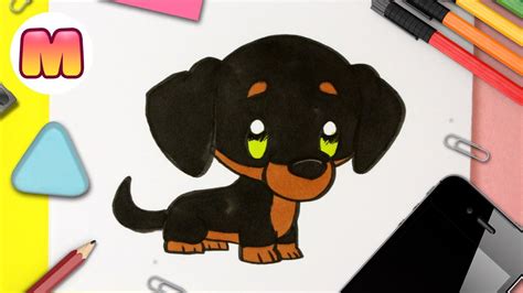 COMO DIBUJAR UN PERRO SALCHICHA KAWAII Dibujos Kawaii Faciles