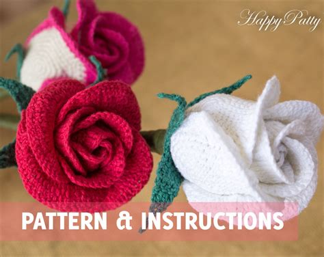 Crochet Rose Pattern Half Open Rose Bowl Shape Crochet Etsy Crochet