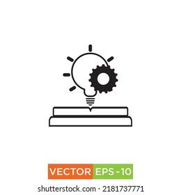 Light Bulb Gear Icon Design Web Stock Vector Royalty Free