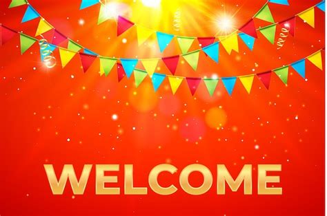 Premium Vector Vector Illustration Of Welcome Text Banner Template