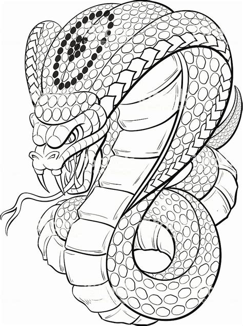 Printable Coloring Page King Cobra Free Wallpaper