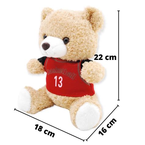 Oso De Peluche Caf Playera Roja Cm Altura Puuf