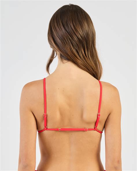 Shop Topanga Lindsie Triangle Bikini Top In Fire Red Fast Shipping