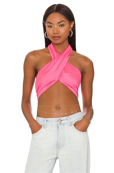 Superdown Alondra Halter Wrap Top In Hot Pink Revolve