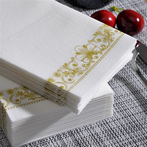 Gold Napkins & Guest Linen Paper Hand Towels for Bathroom Decorative, Super Soft-Absorbent ...