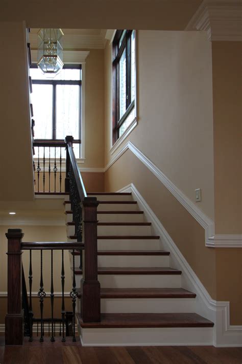 Curved Custom Wrought Iron Staircase In Elegant Home Fairfax Va