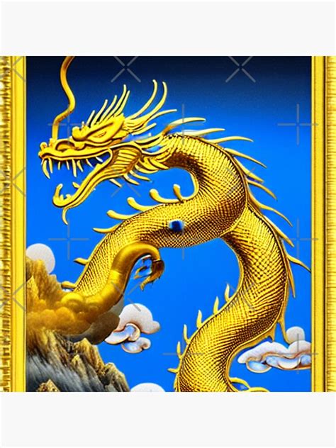 Long Golden Chinese Dragon Sticker For Sale By Playdifferent Redbubble