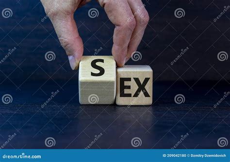 Sex With An Ex Symbol Hand Turns A Cube And Changes The Word Ex To Sex Stock Photo Image Of