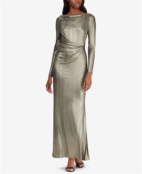 Lauren Ralph Lauren Metallic Knit Gown Macys