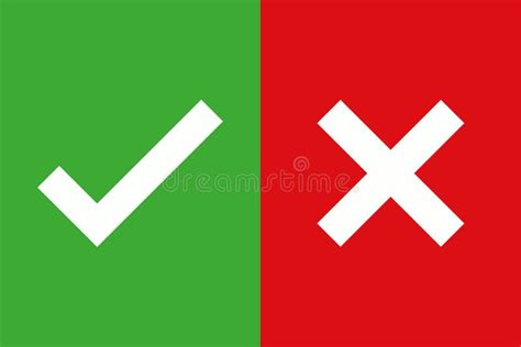 Sí No Hay Signos De Color Verde Y Rojo Iconos De Lista De Comprobación