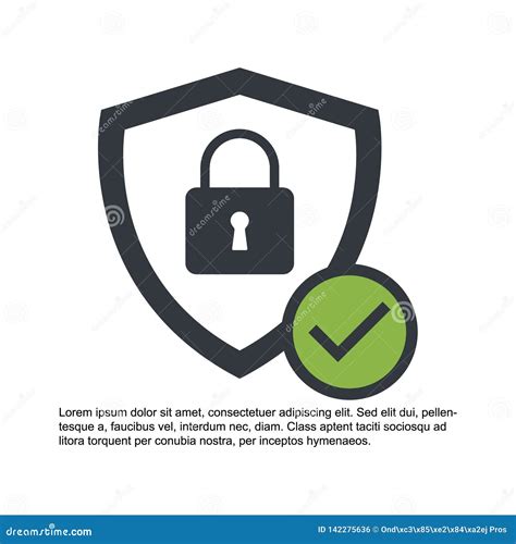 Lock And Shield Icon Vector Illustration Security Symbol Guard Safe Protection Stock Vector