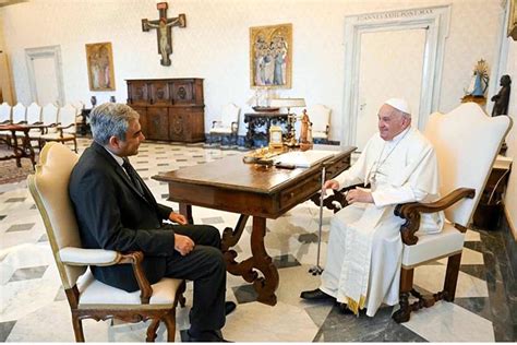 Federal Minister For Interior Mohsin Naqvi In A Meeting With Pope Francis