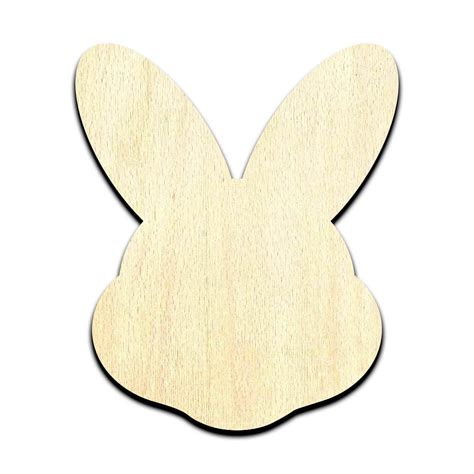 Bunny Head Easter Laser Cut Out Unfinished Wood Shape Craft Supply