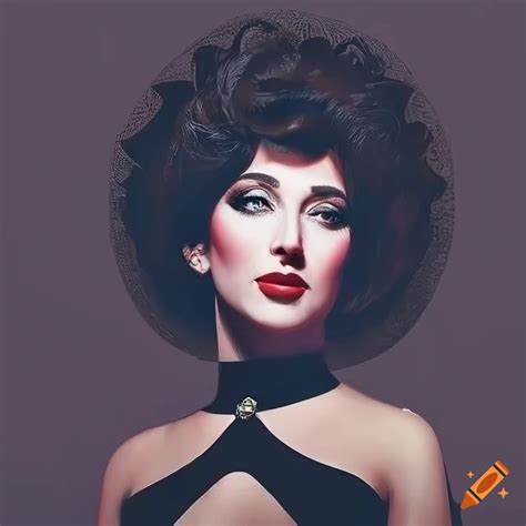 Detailed High Resolution Portrait Of Kate Bush In Edwardian Art Nouveau