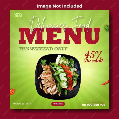 Premium Vector Food Ads Promotional Social Media Post Template Design