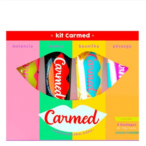 KIT CARMED HIDRATANTE LABIAL SABORES 4 UNIDADES 10GR CARMED