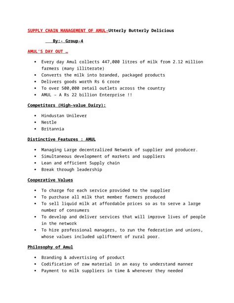 Docx Report Supply Chain Management Of Amul Dokumentips
