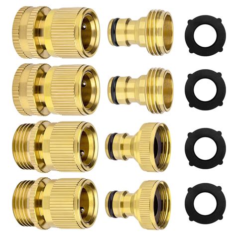 Buy Awpeye 4 Sets Garden Hose Quick Connect 3 4 Inch GHT Solid Brass