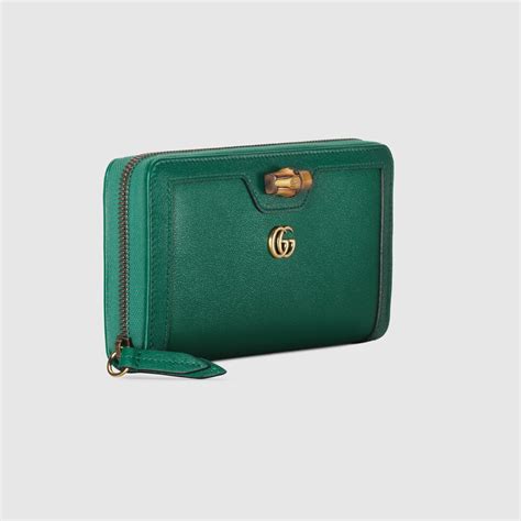 Gucci Diana Continental Wallet In Emerald Green Leather GUCCI UK