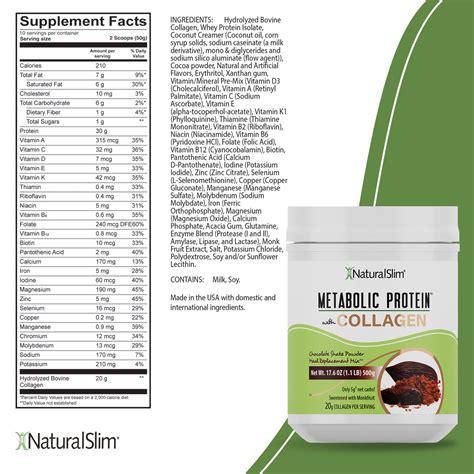 Metabolic Protein® Collagen Chocolate Naturalslim Usa